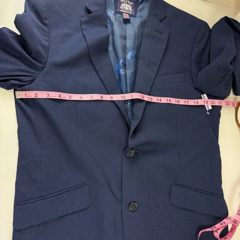 The Saville Row London Hoxton Sport Coat Mens 40L Blue Blazer Jacket NWOT NEW